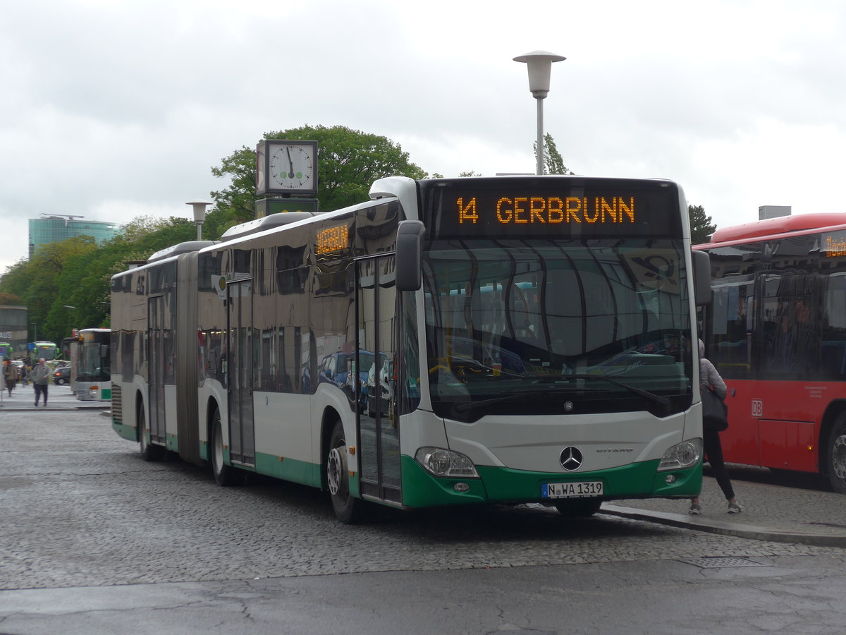 (204'679) - OVF N�rnberg - N-WA 1319 - Mercedes am 9. Mai 2019 beim Bahnhof W�rzburg