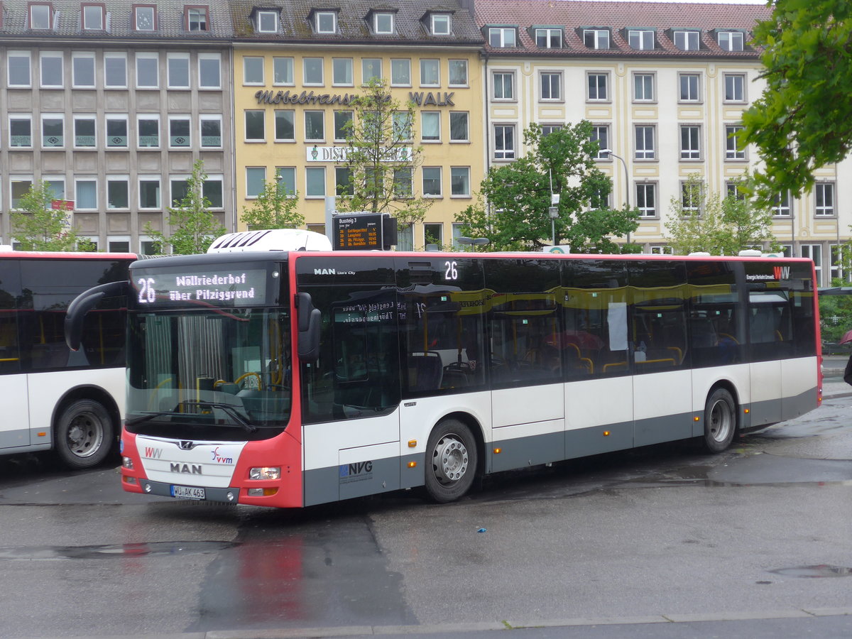 (204'693) - NVG W�rzburg - Nr. 463/W�-AK 463 - MAN am 9. Mai 2019 beim Bahnhof W�rzburg