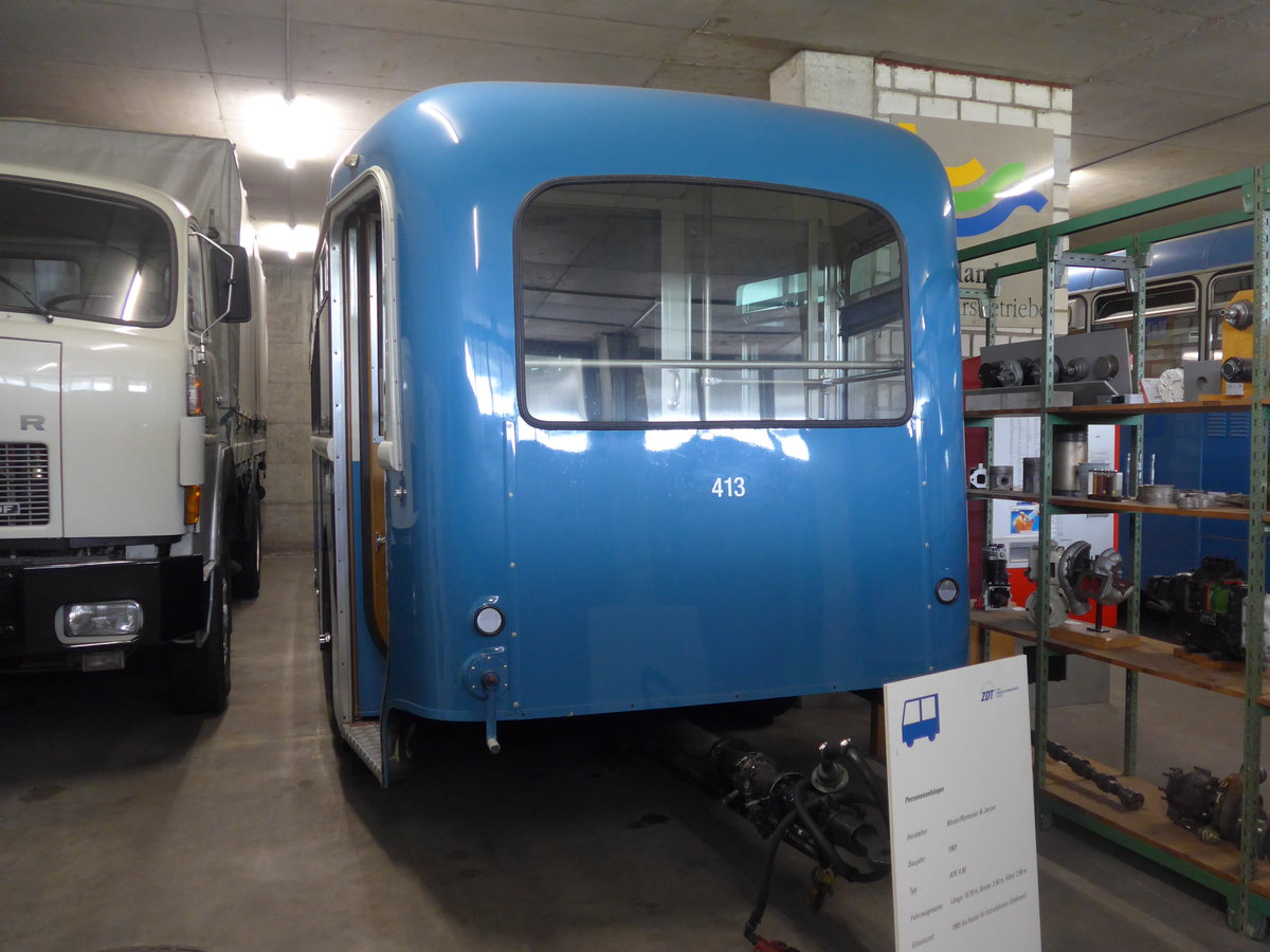 (205'231) - ZVB Zug - Nr. 413 - Moser/R&J Personenanh�nger (ex Nr. 148; ex Nr. 48) am 18. Mai 2019 in Neuheim, ZDT