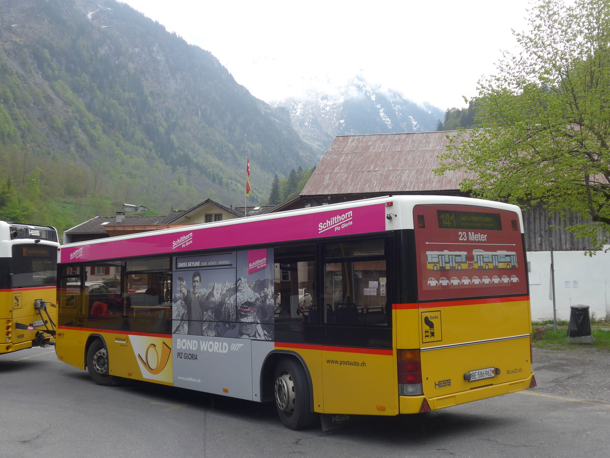 (205'307) - PostAuto Bern - BE 586'962 - Lanz+Marti/Hess Personenanh�nger (ex VBL Luzern Nr. 308) am 19. Mai 2019 in Stechelberg, Hotel