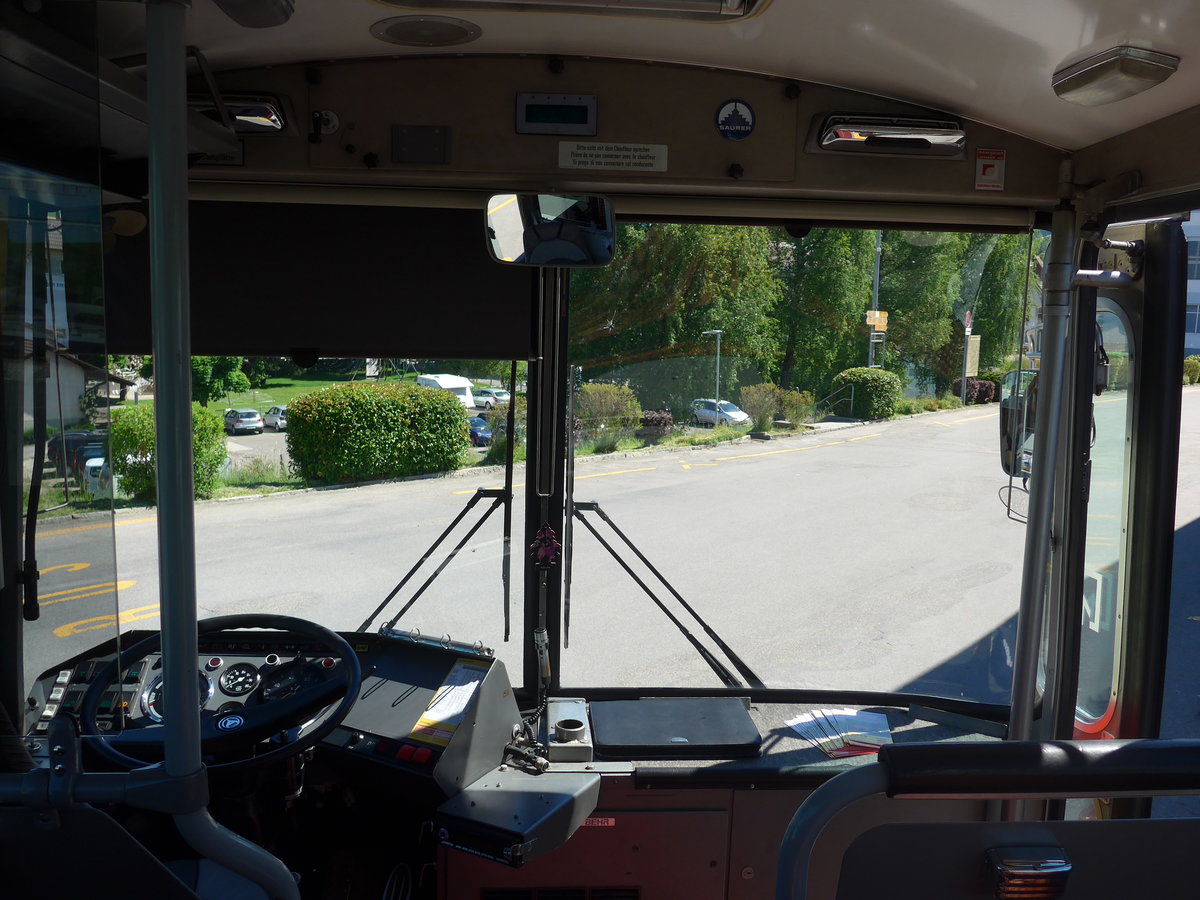 (205'707) - Eichenberger, B�singen - FR 335'303 - Saurer/R&J (ex Schlapp, Cottens; ex Ruklic, Schaffhausen; ex Heim, Flums; ex Frigg, Zernez; ex P 24'279) am 2. Juni 2019 beim Bahnhof Biglen (Innenaufnahme)