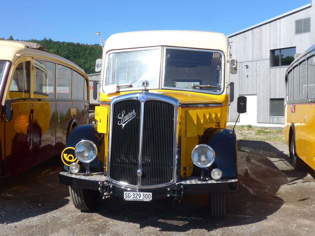 (205'808) - Baumgartner, Horn - SG 329'300 - Saurer/T�scher (ex Bucheli, Kriens Nr. 10; ex Gr�ni, Udligenswil) am 8. Juni 2019 in Thayngen, Saurertreffen