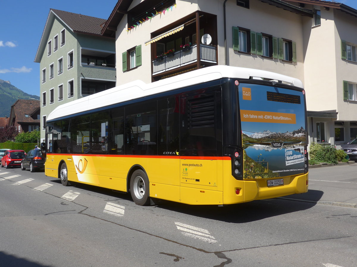(206'040) - PostAuto Zentralschweiz - OW 22'255 - VDL am 8. Juni 2019 in Sarnen, Br�nigstrasse