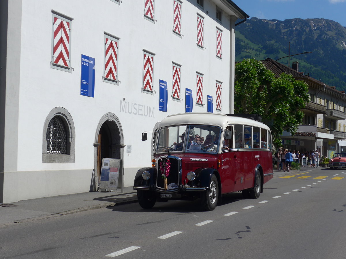 (206'070) - Bechter, Kriens - LU 82'380 - Saurer/Krapf (ex M�nch, D-Marienberg; ex Spirig, Widnau; ex RhV Altst�tten Nr. 33; ex Th�r, Eichberg) am 8. Juni 2019 in Sarnen, OiO