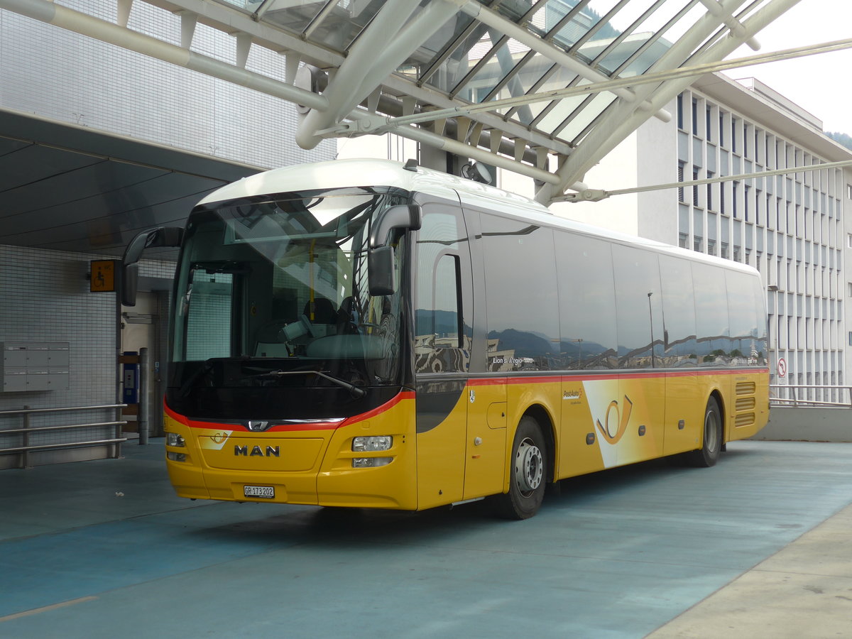 (206'184) - PostAuto Graub�nden - GR 173'202 - MAN am 9. Juni 2019 in Chur, Postautostation