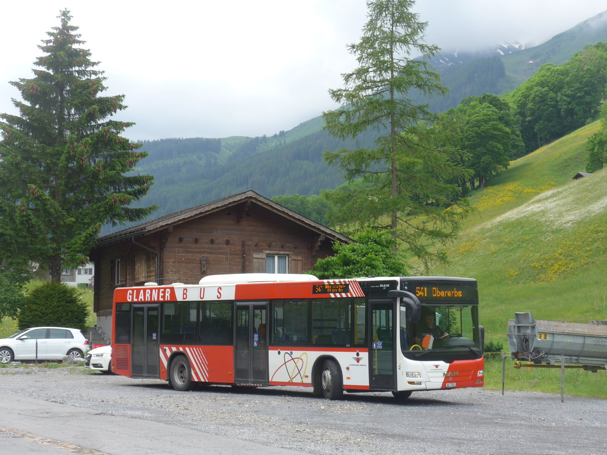 (206'408) - AS Engi - Nr. 2/GL 7702 - MAN (ex WilMobil, Wil Nr. 255; ex Vorf�hrfahrzeug) am 15. Juni 2019 in Elm, Sportbahnen