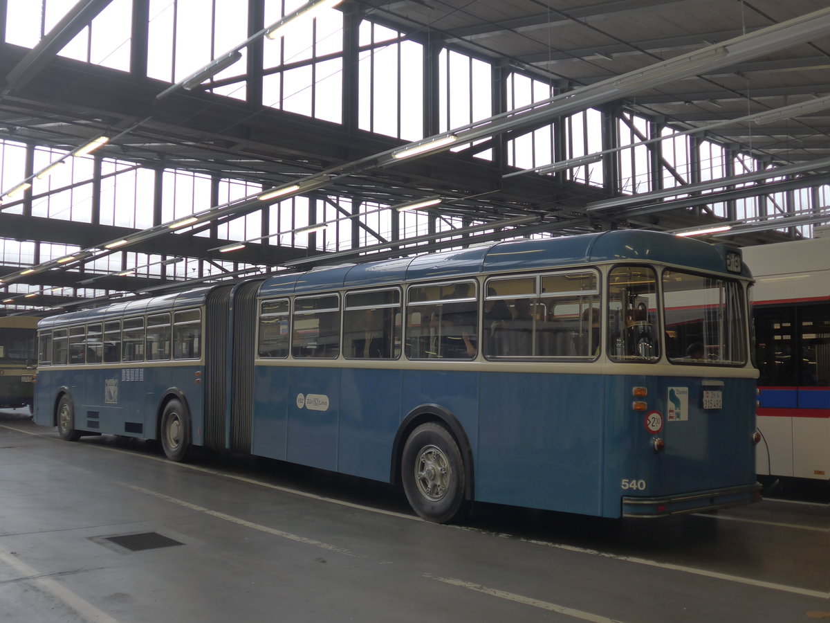(206'518) - VBZ Z�rich (TMZ) - Nr. 540/ZH 315'491 - Saurer/Saurer (ex Nr. 7540; ex Nr. 540) am 22. Juni 2019 in Luzern, Depot VBL