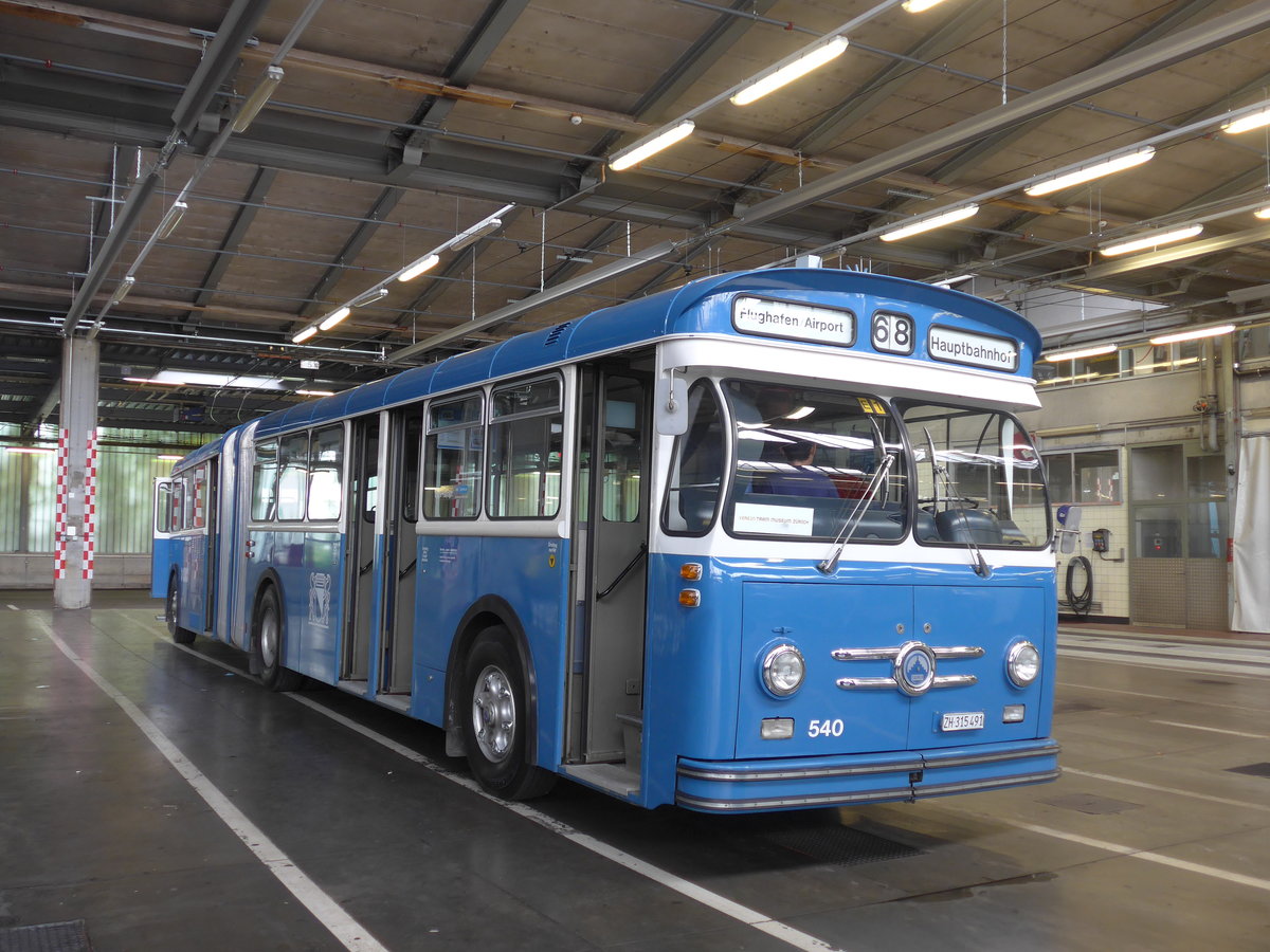 (206'544) - VBZ Z�rich (TMZ) - Nr. 540/ZH 315'491 - Saurer/Saurer (ex Nr. 7540; ex Nr. 540) am 22. Juni 2019 in Luzern, Depot VBL