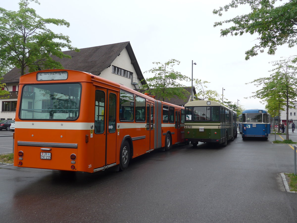 (206'569) - ZVB Zug (RWB) - Nr. 35/ZH 797'215 - FBW/Hess + SVB Bern (Bernmobil historique) - Nr. 270/BE 113'270 - FBW/SWS-Gangloff + VBZ Z�rich (TMZ) - Nr. 540/ZH 315'491 - Saurer/Saurer (ex Nr. 7540; ex Nr. 540) am 22. Juni 2019 in Luzern, Allmend