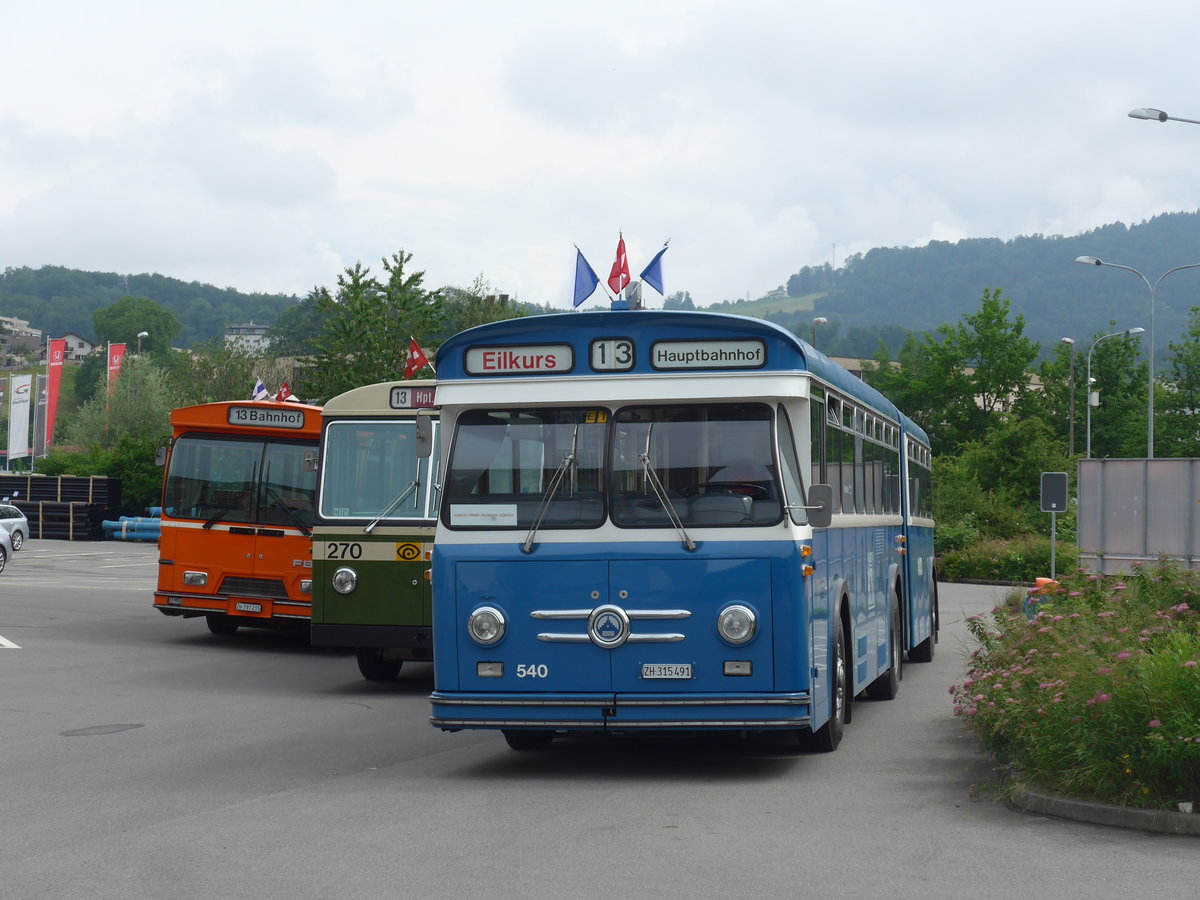 (206'586) - VBZ Z�rich (TMZ) - Nr. 540/ZH 315'491 - Saurer/Saurer (ex Nr. 7540; ex Nr. 540) am 22. Juni 2019 in Emmenbr�cke, Debrunner Acifer