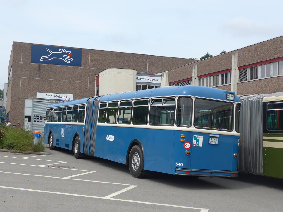 (206'591) - VBZ Z�rich (TMZ) - Nr. 540/ZH 315'491 - Saurer/Saurer (ex Nr. 7540; ex Nr. 540) am 22. Juni 2019 in Emmenbr�cke, Debrunner Acifer