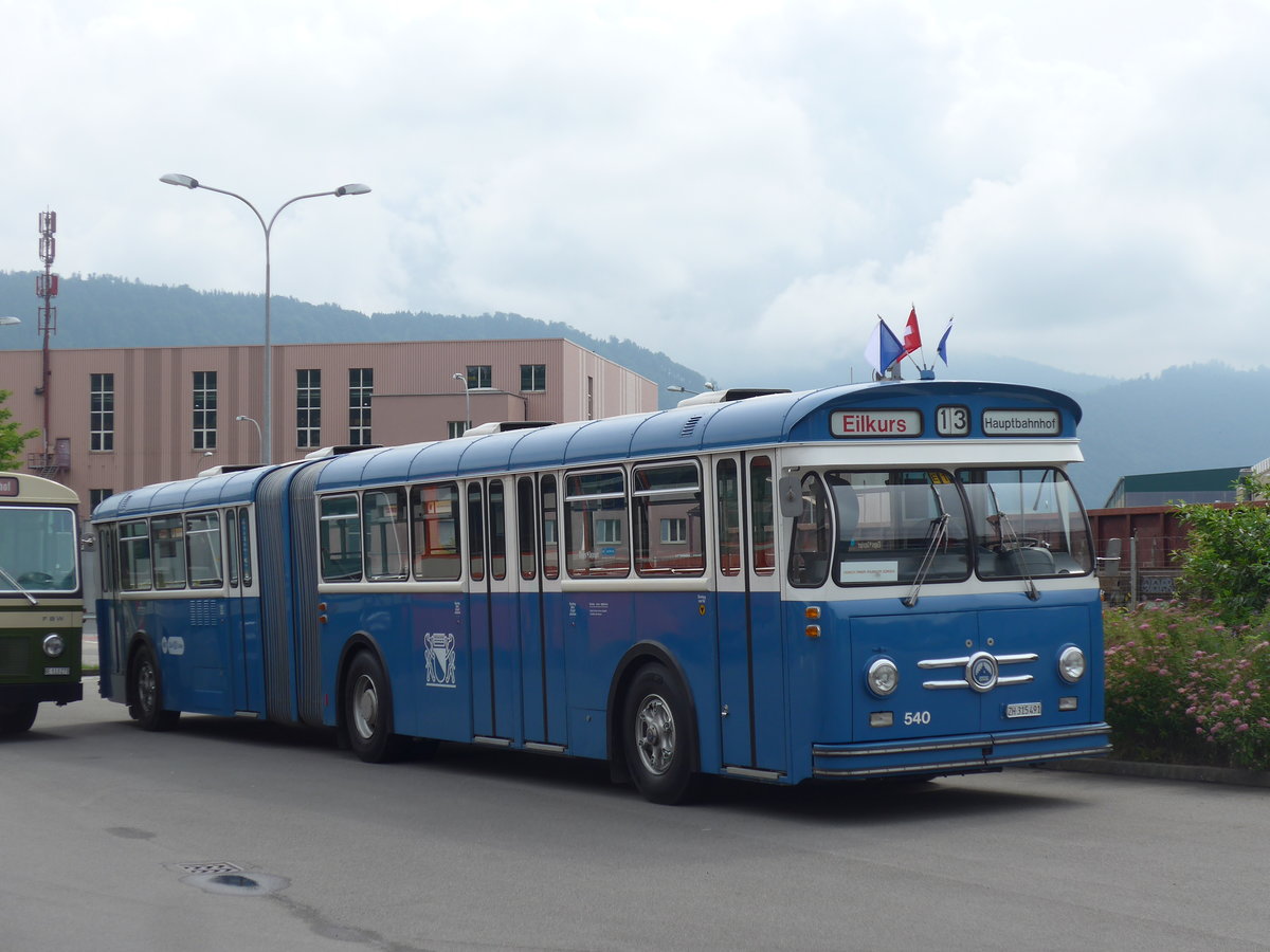 (206'594) - VBZ Z�rich (TMZ) - Nr. 540/ZH 315'491 - Saurer/Saurer (ex Nr. 7540; ex Nr. 540) am 22. Juni 2019 in Emmenbr�cke, Debrunner Acifer
