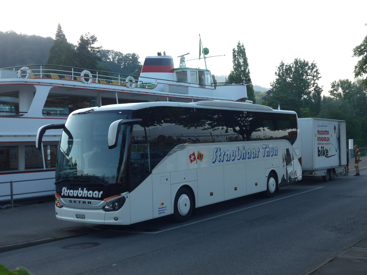 (206'847) - Straubhaar, Thun - Nr. 6/BE 555'977 - Setra am 28. Juni 2019 bei der Schiffl�ndte Thun