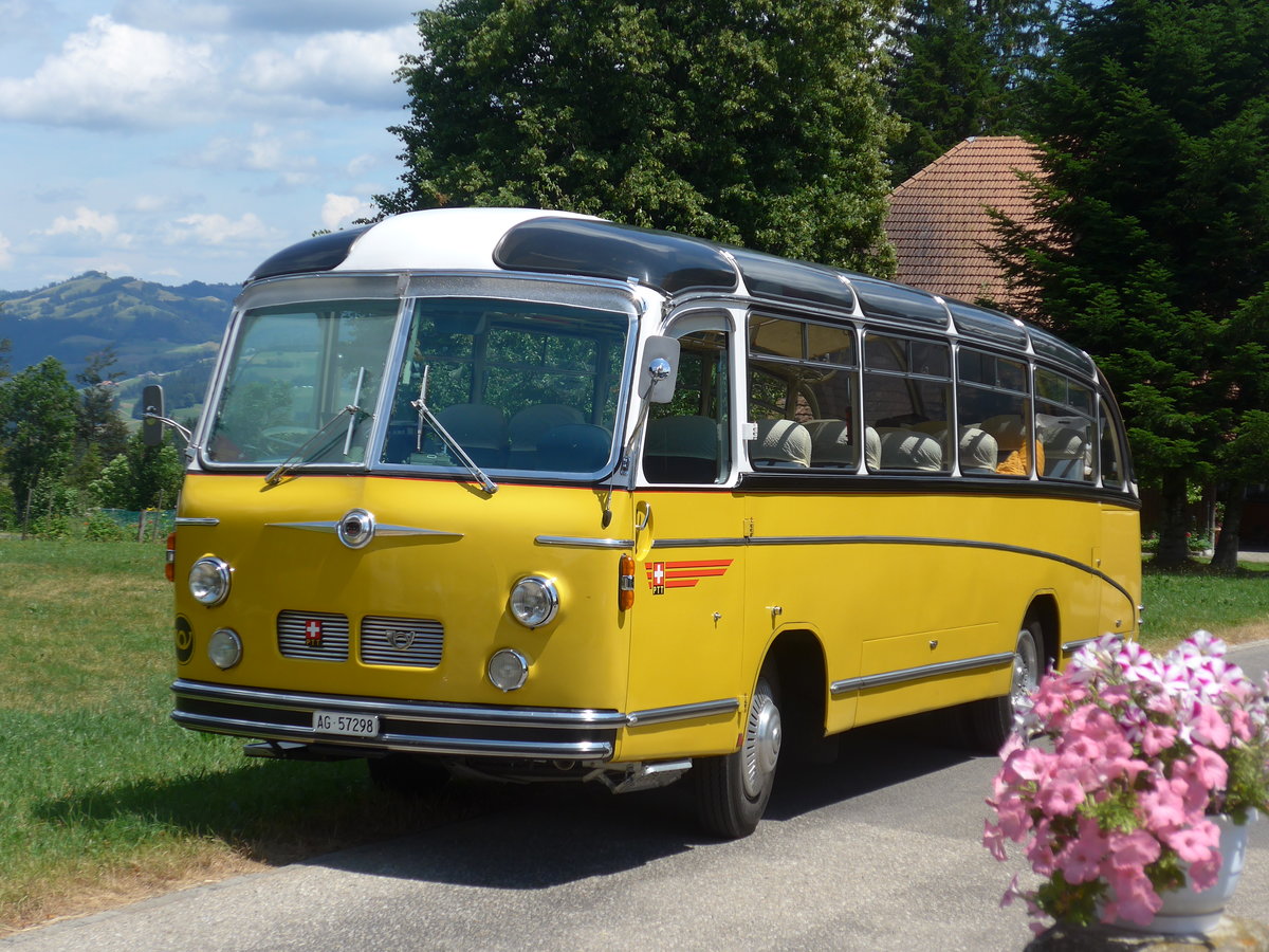 (207'495) - Zimmerli J., Oftringen - AG 57'298 - Berna/T�scher (ex Stutz, Oberlunkhofen; ex Leu, Schongau; ex Wicki, Bremgarten; ex P 22'054; ex P 20'704) am 7. Juli 2019 in Waldh�usern, Kurhaus