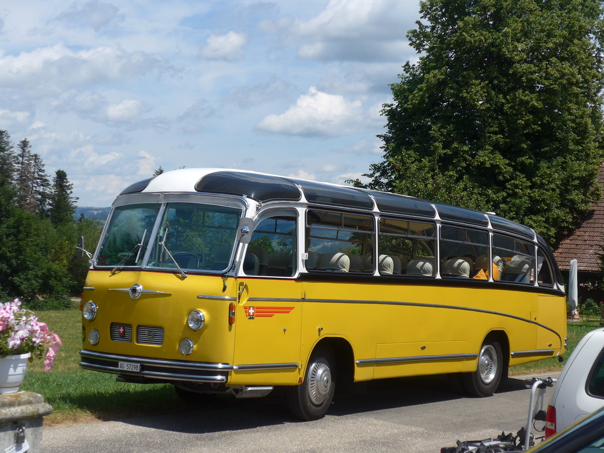 (207'496) - Zimmerli J., Oftringen - AG 57'298 - Berna/T�scher (ex Stutz, Oberlunkhofen; ex Leu, Schongau; ex Wicki, Bremgarten; ex P 22'054; ex P 20'704) am 7. Juli 2019 in Waldh�usern, Kurhaus