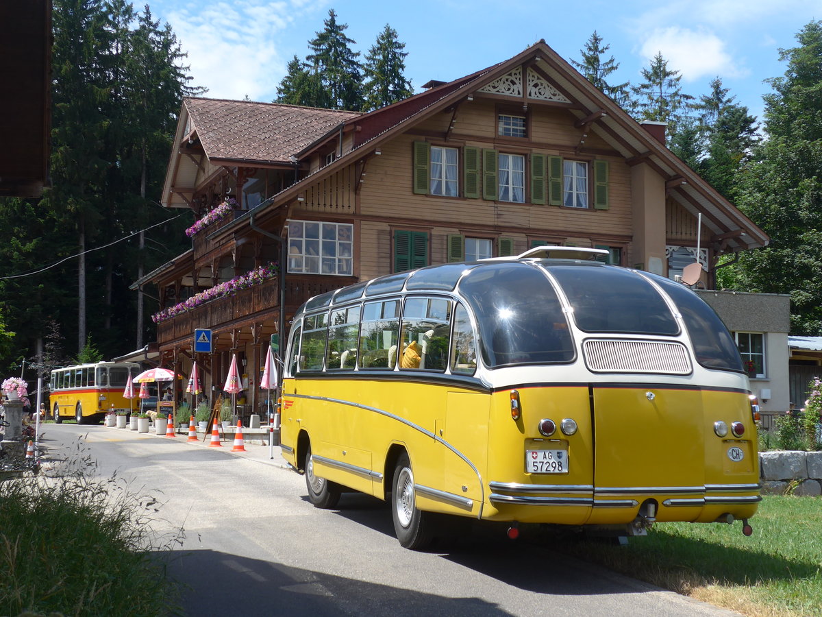 (207'499) - Zimmerli J., Oftringen - AG 57'298 - Berna/T�scher (ex Stutz, Oberlunkhofen; ex Leu, Schongau; ex Wicki, Bremgarten; ex P 22'054; ex P 20'704) am 7. Juli 2019 in Waldh�usern, Kurhaus