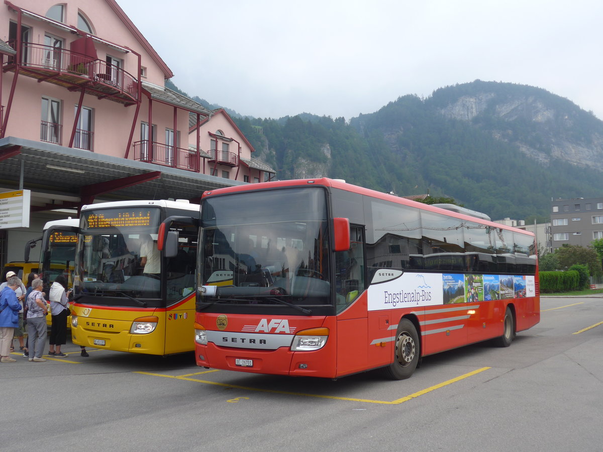 (207'642) - AFA Adelboden - Nr. 24/BE 26'701 - Setra am 9. Juli 2019 in Meiringen, Postautostation (Einsatz PostAuto f�r Engstlenalp-Bus)