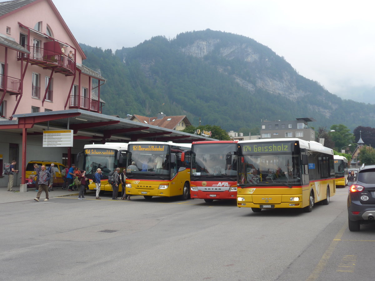 (207'643) - PostAuto Bern - BE 614'040 - MAN/G�ppel (ex AVG Meiringen Nr. 72) am 9. Juli 2019 in Meiringen, Postautostation
