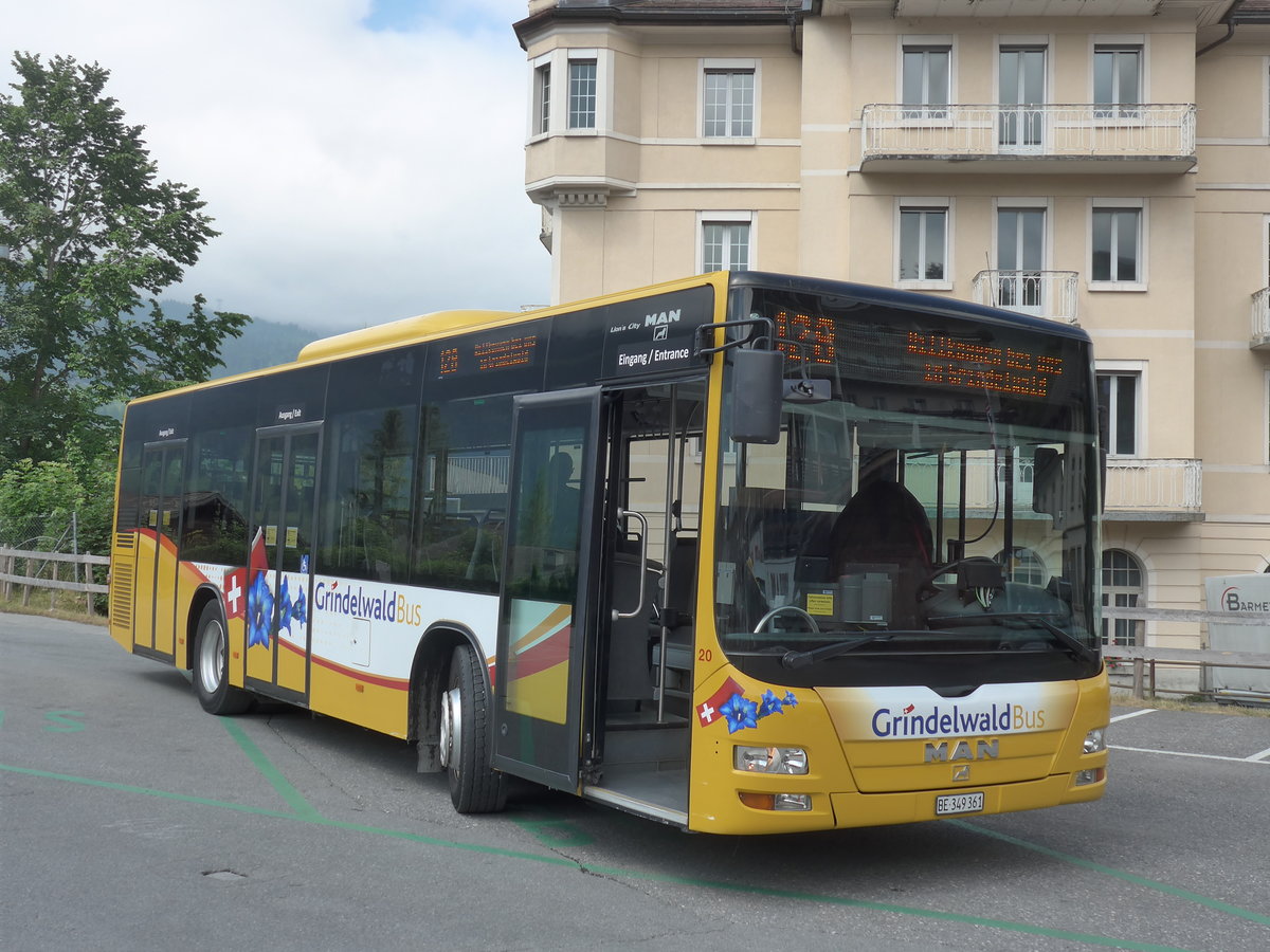 (207'672) - AVG Grindelwald - Nr. 20/BE 349'361 - MAN/G�ppel am 9. Juli 2019 beim Bahnhof Grindelwald