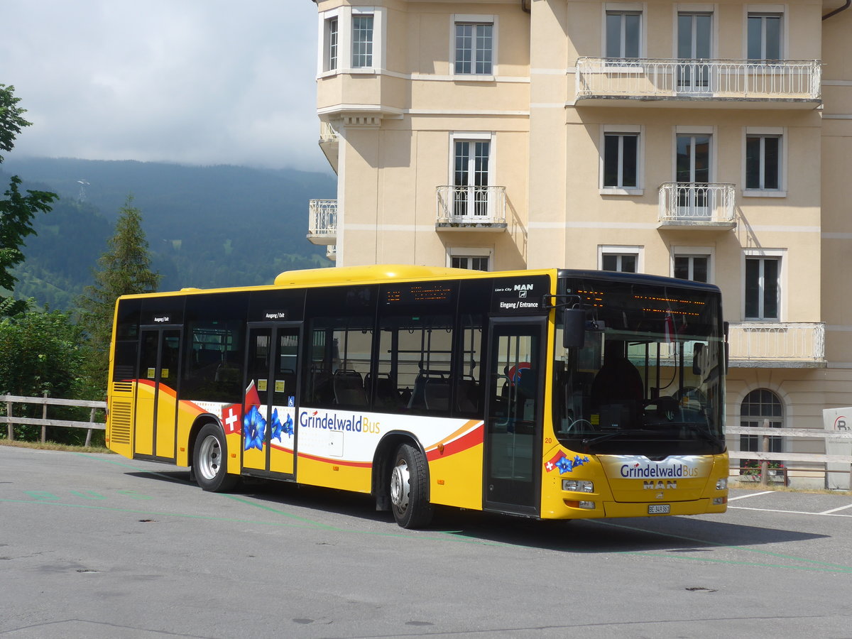 (207'678) - AVG Grindelwald - Nr. 20/BE 349'361 - MAN/G�ppel am 9. Juli 2019 beim Bahnhof Grindelwald
