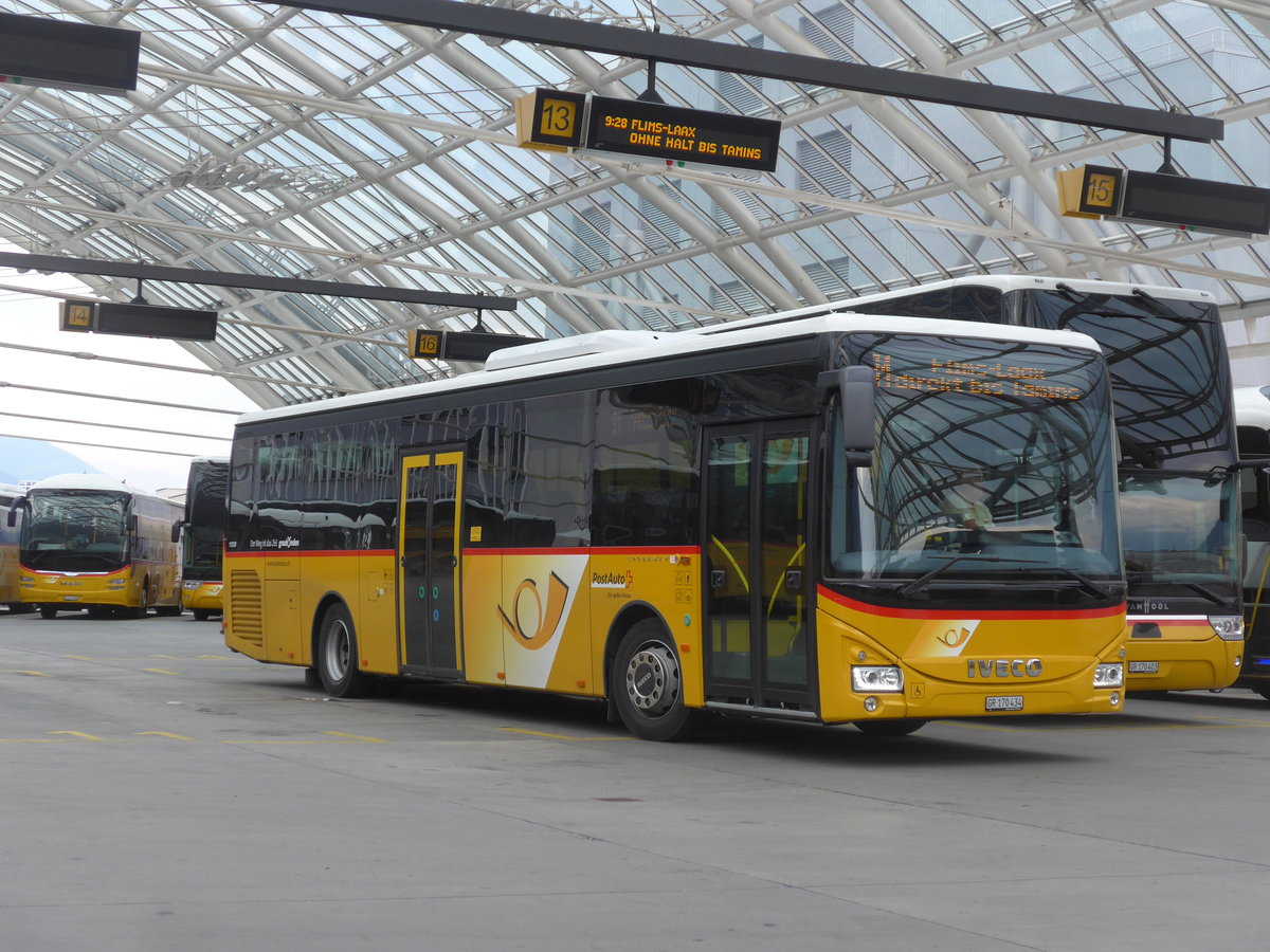(208'005) - PostAuto Graub�nden - GR 170'434 - Iveco (ex Lagerfahrzeug Iveco) am 21. Juli 2019 in Chur, Postautostation