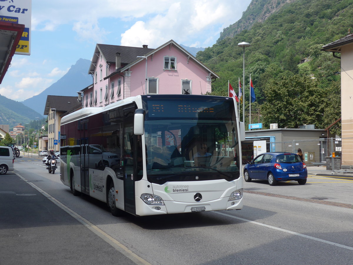 (208'085) - ABl Biasca - Nr. 22/TI 231'022 - Mercedes am 21. Juli 2019 beim Bahnhof Biasca