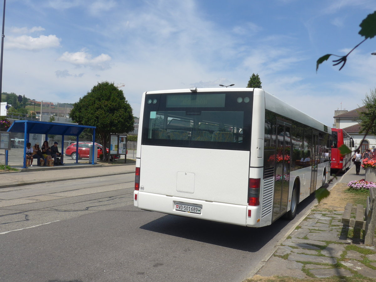 (208'107) - Interbus, Yverdon - Nr. 60/VD 501'589 - MAN (ex transN, La Chaux-de-Fonds Nr. 205; ex TN Neuch�tel Nr. 205) am 22. Juli 2019 beim Bahnhof Moudon