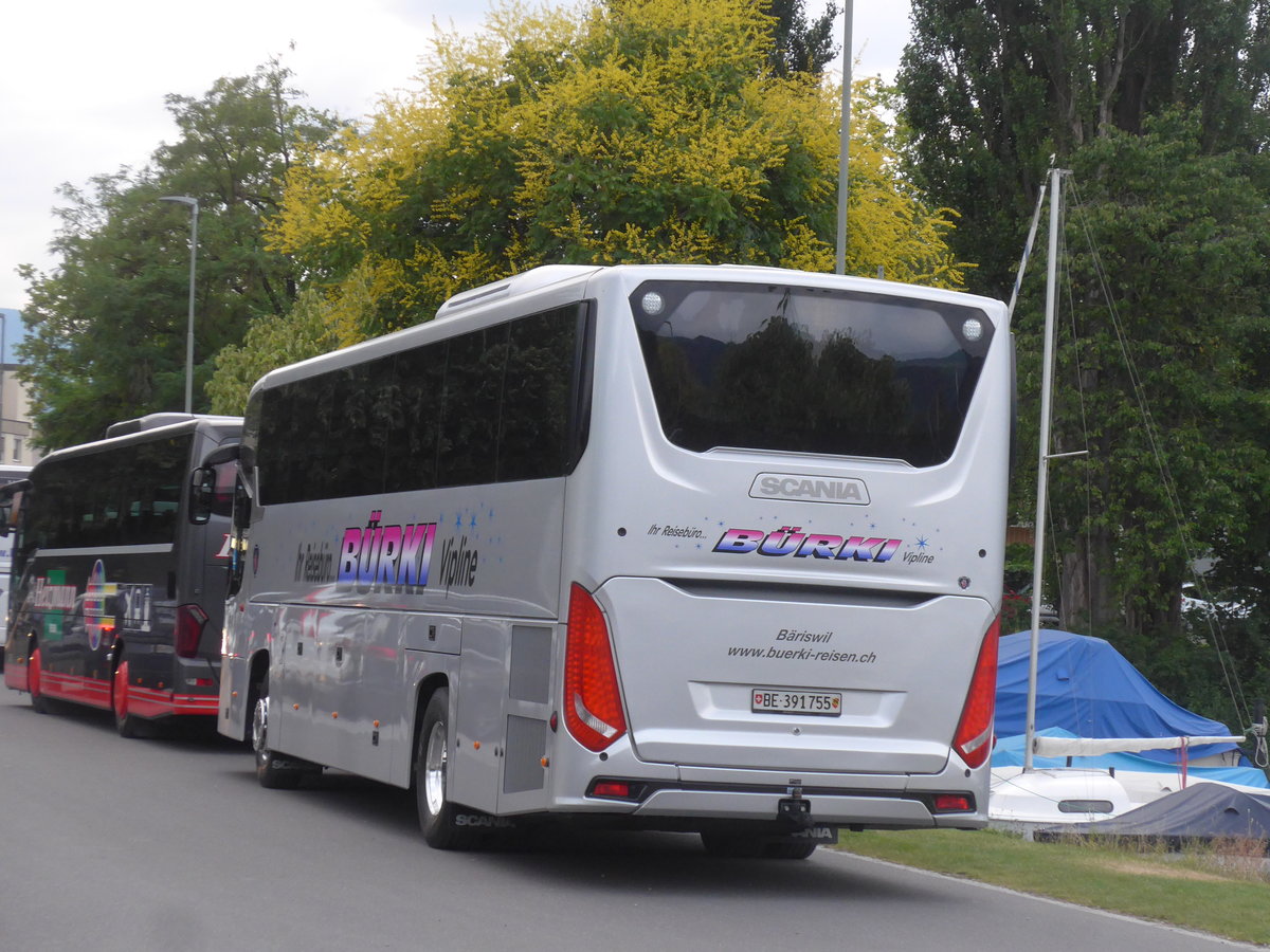 (208'223) - B�rki, B�riswil - Nr. 1/BE 391'755 - Scania am 30. Juli 2019 in Thun, Strandbad