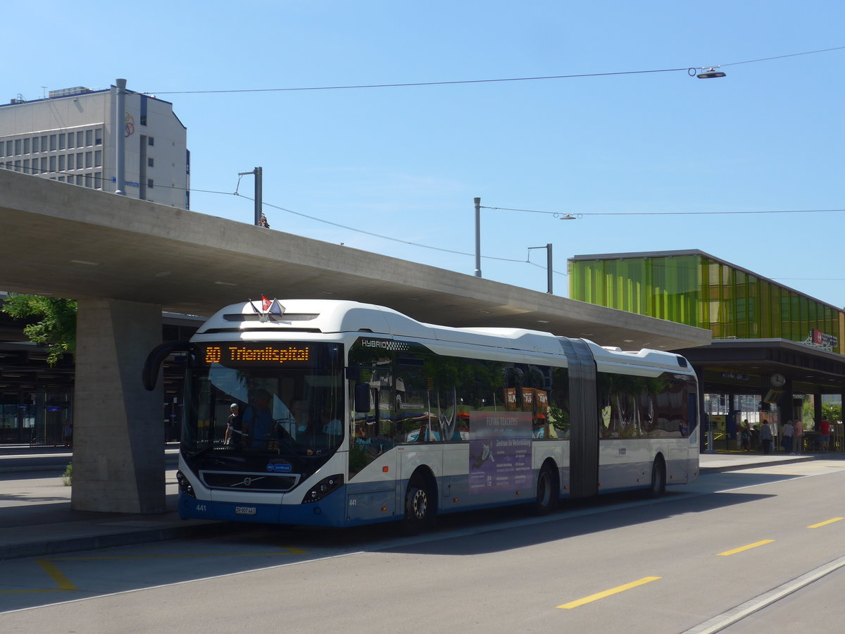 (208'251) - VBZ Z�rich - Nr. 441/ZH 907'441 - Volvo am 1. August 2019 beim Bahnhof Z�rich-Oerlikon