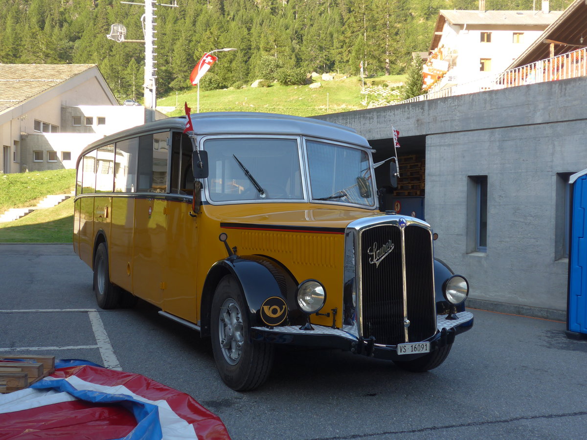 (208'277) - Bonnard, Ayer - VS 16'091 - Saurer/Hess (ex APN Gen�ve; ex Baumgartner, Grenchen; ex P 23'009; ex P 2031) am 3. August 2019 in Simplon Dorf, Werkhof