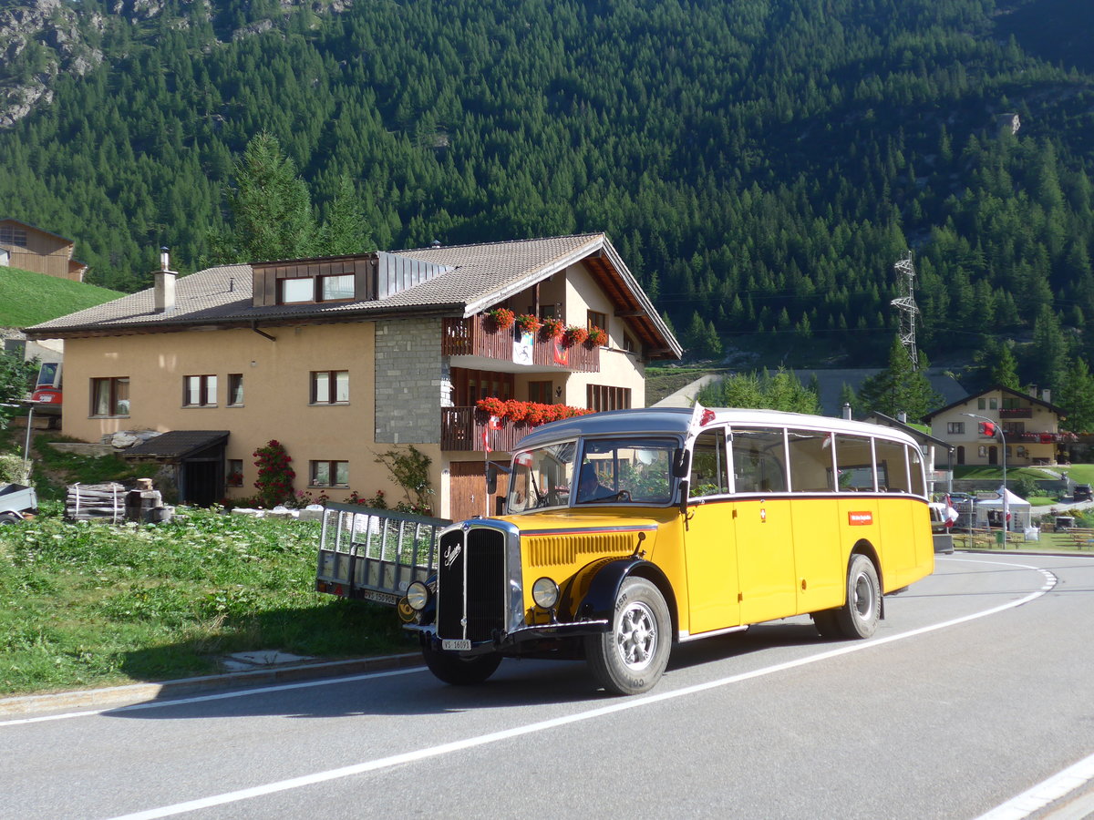 (208'285) - Bonnard, Ayer - VS 16'019 - Saurer/Hess (ex APN Gen�ve; ex Baumgartner, Grenchen; ex P 23'009; ex P 2031) am 3. August 2019 in Simplon Dorf, Post
