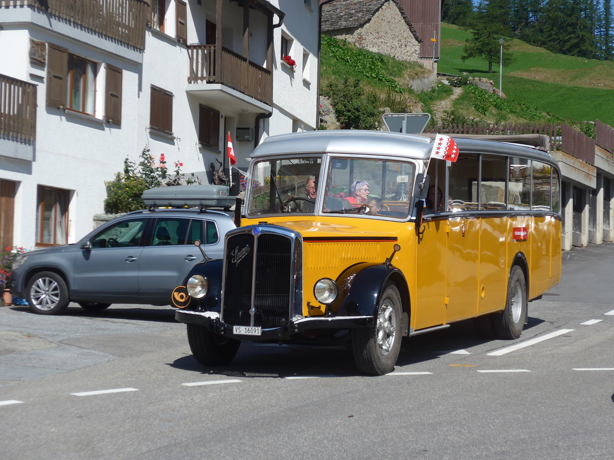 (208'318) - Bonnard, Ayer - VS 16'091 - Saurer/Hess (ex APN Gen�ve; ex Baumgartner, Grenchen; ex P 23'009; ex P 2031) am 3. August 2019 in Simplon Dorf, Post