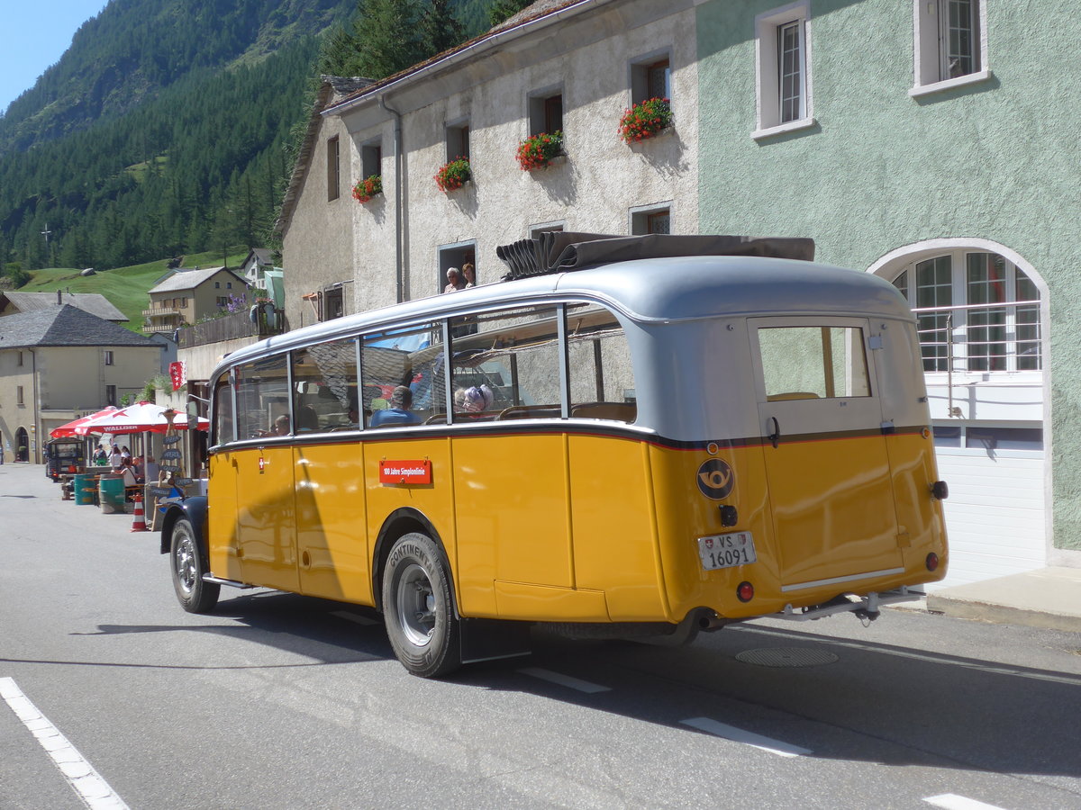(208'319) - Bonnard, Ayer - VS 16'091 - Saurer/Hess (ex APN Gen�ve; ex Baumgartner, Grenchen; ex P 23'009; ex P 2031) am 3. August 2019 in Simplon Dorf, Post
