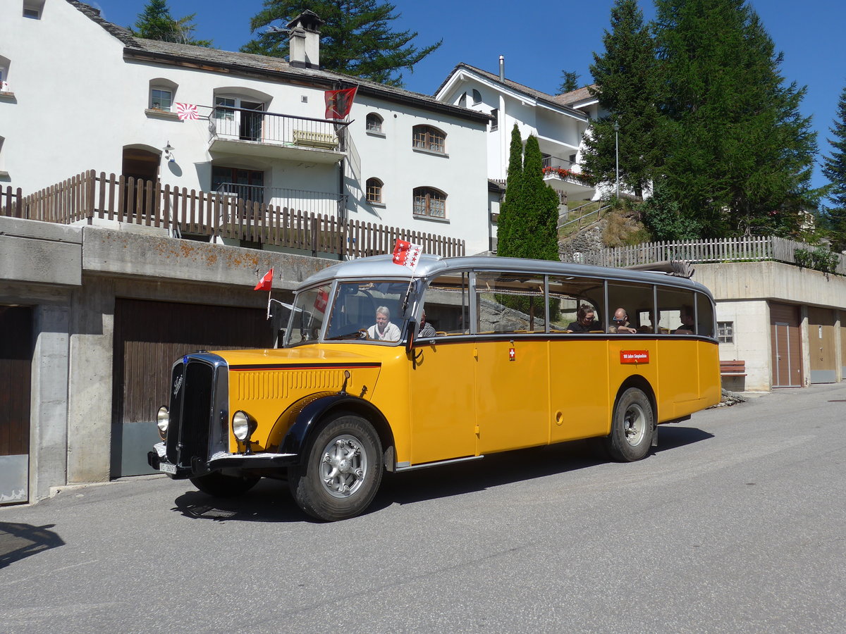 (208'321) - Bonnard, Ayer - VS 16'091 - Saurer/Hess (ex APN Gen�ve; ex Baumgartner, Grenchen; ex P 23'009; ex P 2031) am 3. August 2019 in Simplon Dorf, Post