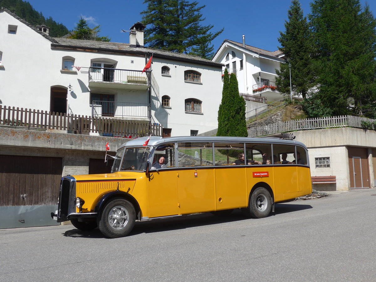 (208'323) - Bonnard, Ayer - VS 16'091 - Saurer/Hess (ex APN Gen�ve; ex Baumgartner, Grenchen; ex P 23'009; ex P 2031) am 3. August 2019 in Simplon Dorf, Post