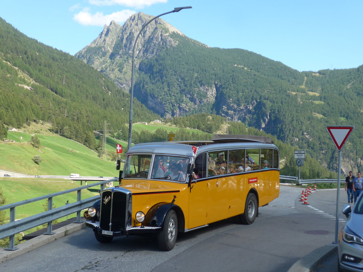 (208'371) - Bonnard, Ayer - VS 16'091 - Saurer/Hess (ex APN Gen�ve; ex Baumgartner, Grenchen; ex P 23'009; ex P 2031) am 3. August 2019 in Simplon Dorf