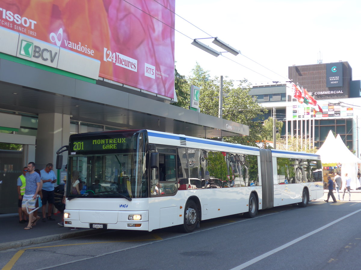 (208'459) - VMCV Clarens - Nr. 902/VD 464'342 - MAN (ex transN, La Chaux-de-Fonds Nr. 246; ex TN Neuch�tel Nr. 246) am 4. August 2019 beim Bahnhof Vevey