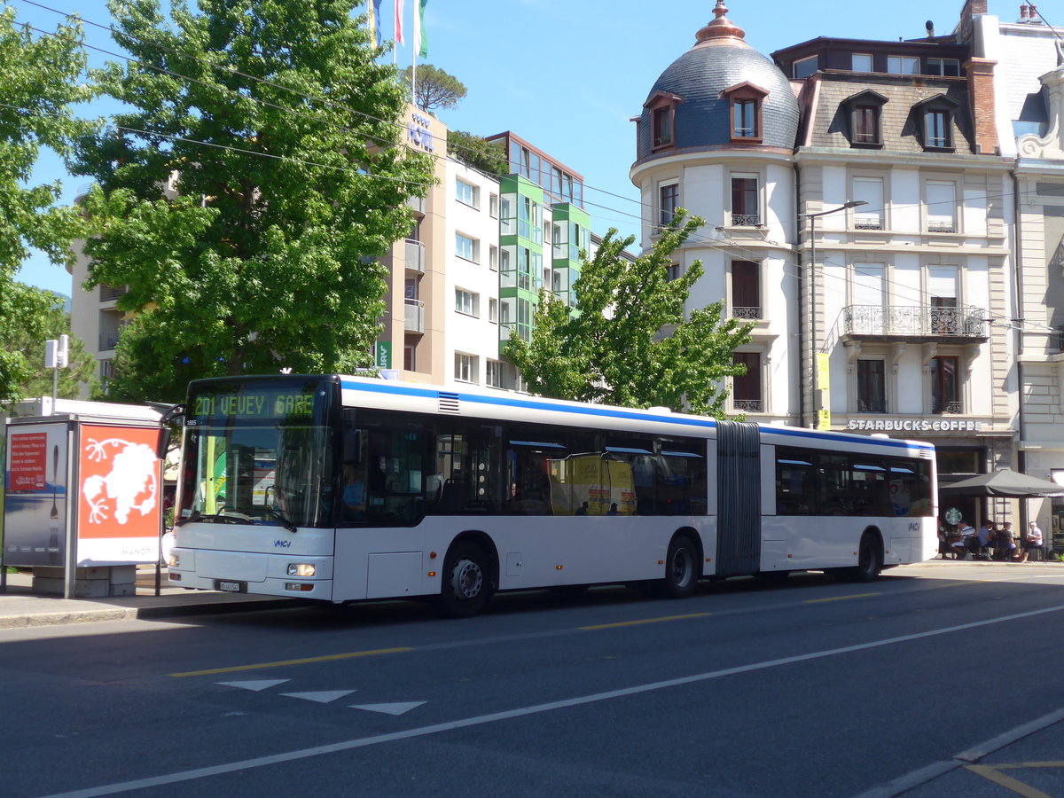 (208'461) - VMCV Clarens - Nr. 905/VD 463'547 - MAN (ex transN, La Chaux-de-Fonds Nr. 245; ex TN Neuch�tel Nr. 245) am 4. August 2019 beim Bahnhof Vevey