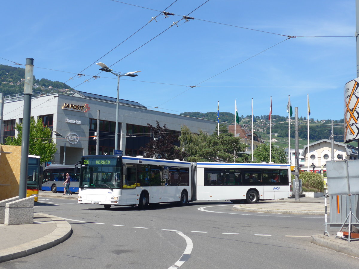 (208'466) - VMCV Clarens - Nr. 904/VD 463'528 - MAN (ex transN, La Chaux-de-Fonds Nr. 241; ex TN Neuch�tel Nr. 241) am 4. August 2019 beim Bahnhof Vevey