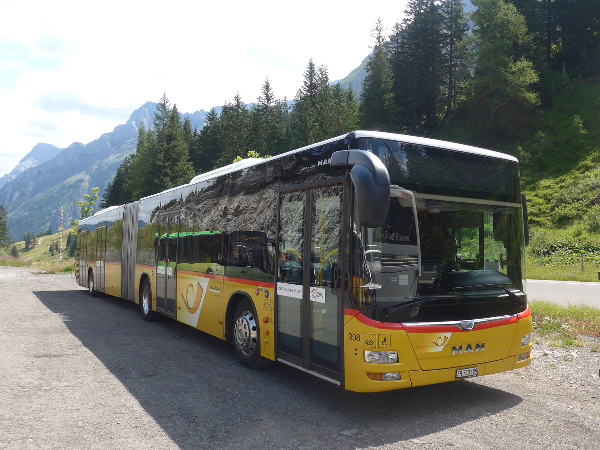 (208'515) - PostAuto Z�rich - Nr. 308/ZH 780'689 - MAN am 5. August 2019 in Les Diablerets, Col du Pillon