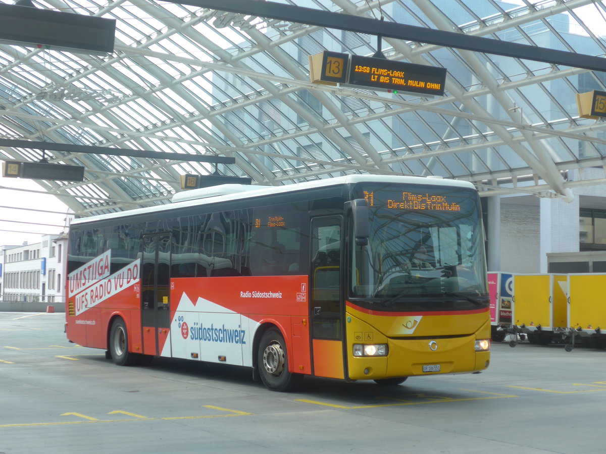 (208'670) - PostAuto Graub�nden - GR 106'551 - Irisbus am 11. August 2019 in Chur, Postautostation