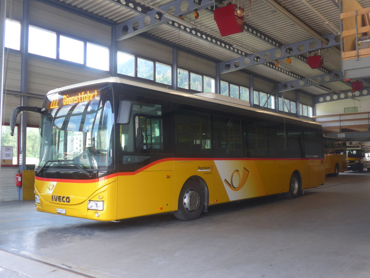 (208'706) - PostAuto Graub�nden - GR 168'873 - Iveco (ex GR 170'438) am 11. August 2019 in Schiers, Garage