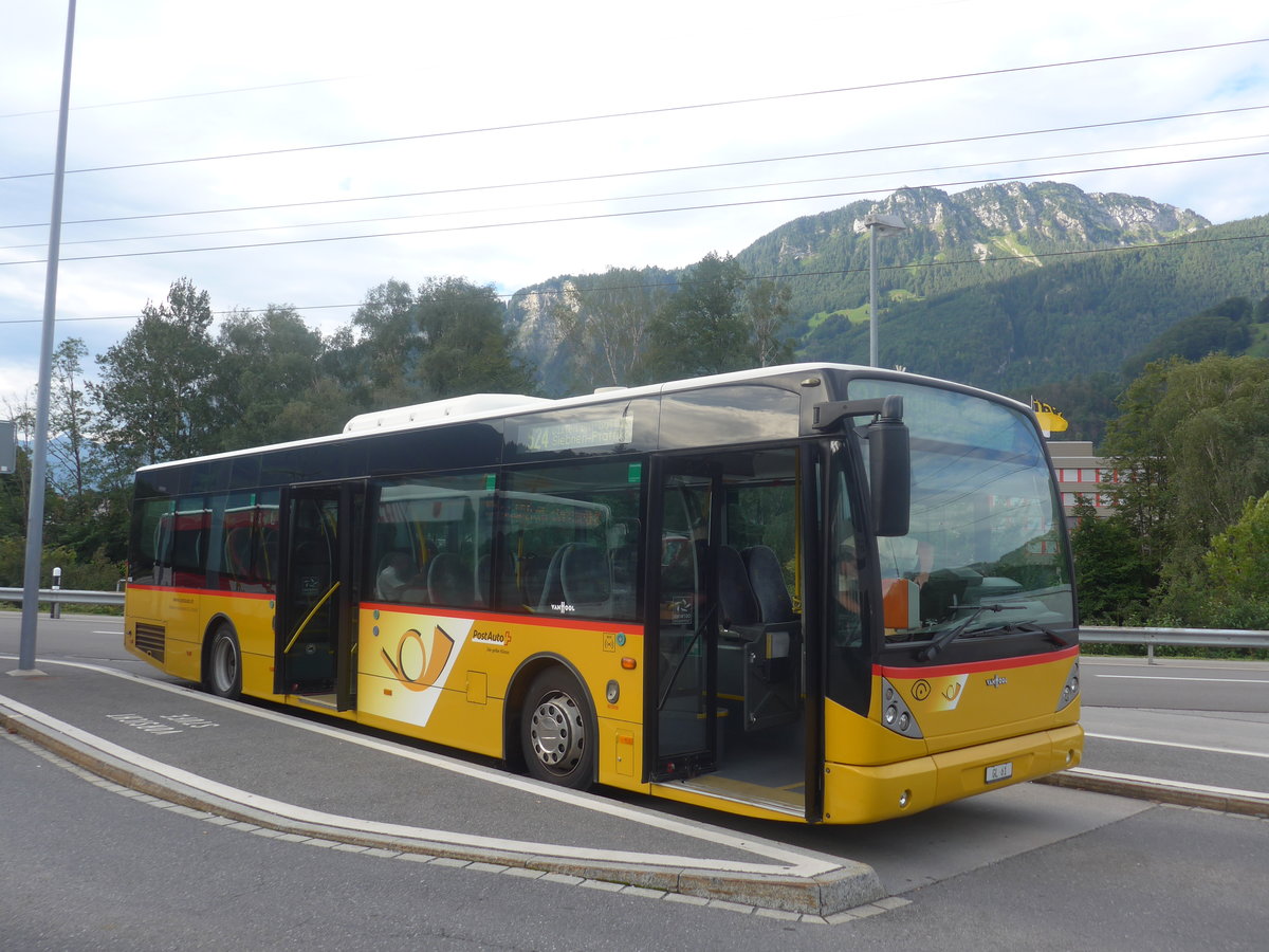 (208'754) - Nieder, Filzbach - GL 61 - Van Hool (ex Casutt, Gossau) am 17. August 2019 beim Bahnhof Ziegelbr�cke