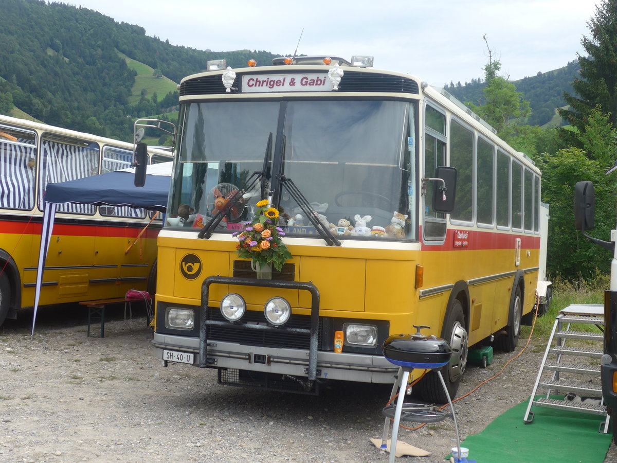 (208'786) - Oberh�nsli, Thayngen - SH 40 U - FBW/T�scher (ex Bus-Halter, Wil Nr. 9) am 17. August 2019 in Atzm�nnig, Schutt