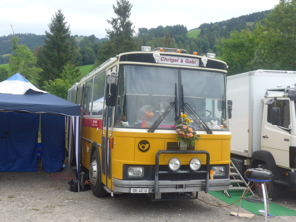 (208'787) - Oberh�nsli, Thayngen - SH 40 U - FBW/T�scher (ex Bus-Halter, Wil Nr. 9) am 17. August 2019 in Atzm�nnig, Schutt