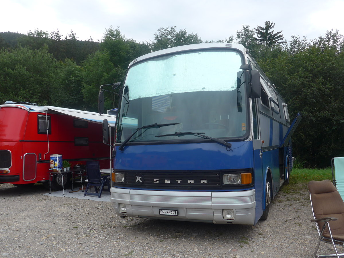 (208'873) - B�chler, B�singen - FR 36'947 - Setra (ex AAGI Interlaken Nr. 30) am 17. August 2019 in Atzm�nnig, Schutt