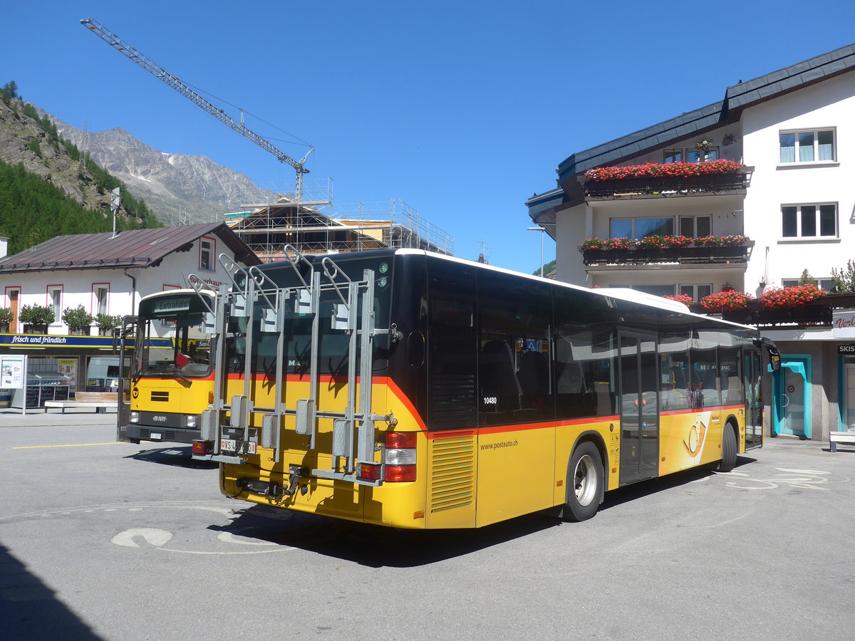 (209'000) - PostAuto Wallis - VS 455'600 - MAN am 18. August 2019 in Saas-Almagell, Dorfplatz