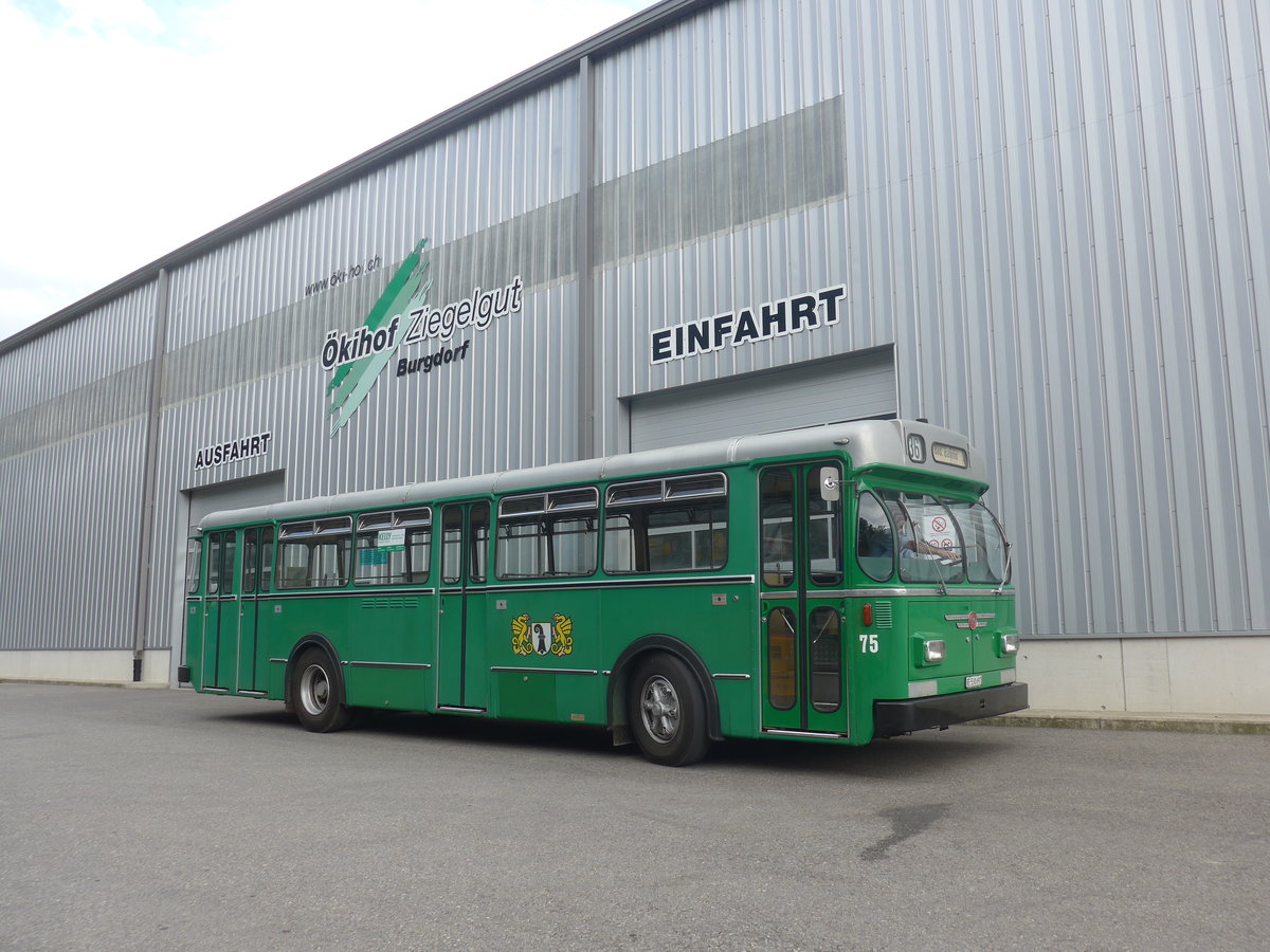 (209'282) - BVB Basel (RWB) - Nr. 75/BE 530'697 - FBW/FHS am 1. September 2019 in Burgdorf, �kihof Ziegelgut