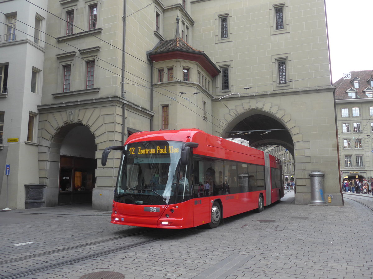 (209'335) - Bernmobil, Bern - Nr. 36 - Hess/Hess Gelenktrolleybus am 5. September 2019 in Bern, K�figturm