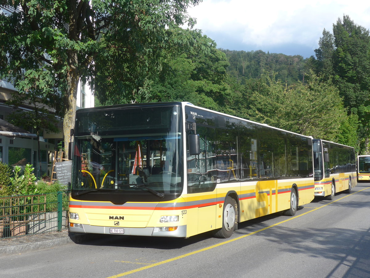 (209'371) - STI Thun - Nr. 123/BE 700'123 - MAN am 7. September 2019 bei der Schiffl�ndte Thun